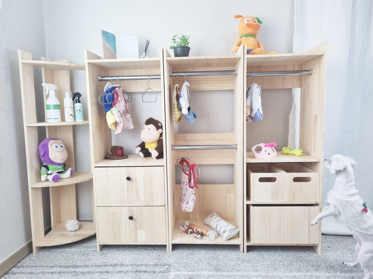 宠物用品也成家具，狗猫专用系统衣架&衣柜