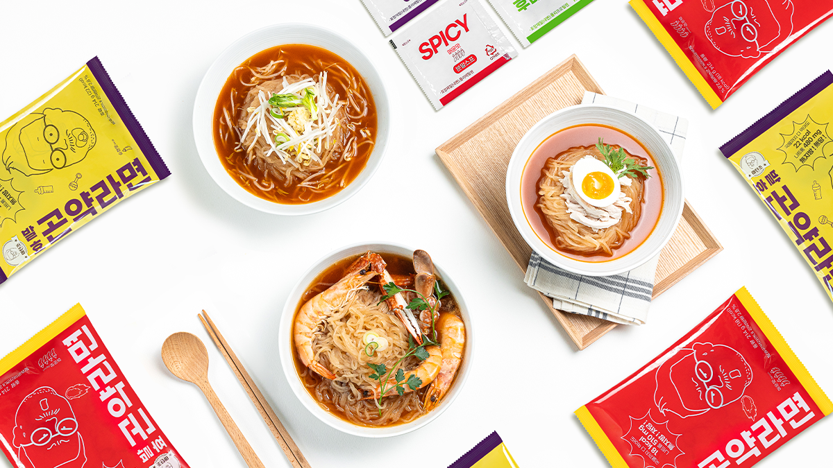 죄책감없이 국물까지 싹! 완뚝해도 18칼로리[발효곤약라면]