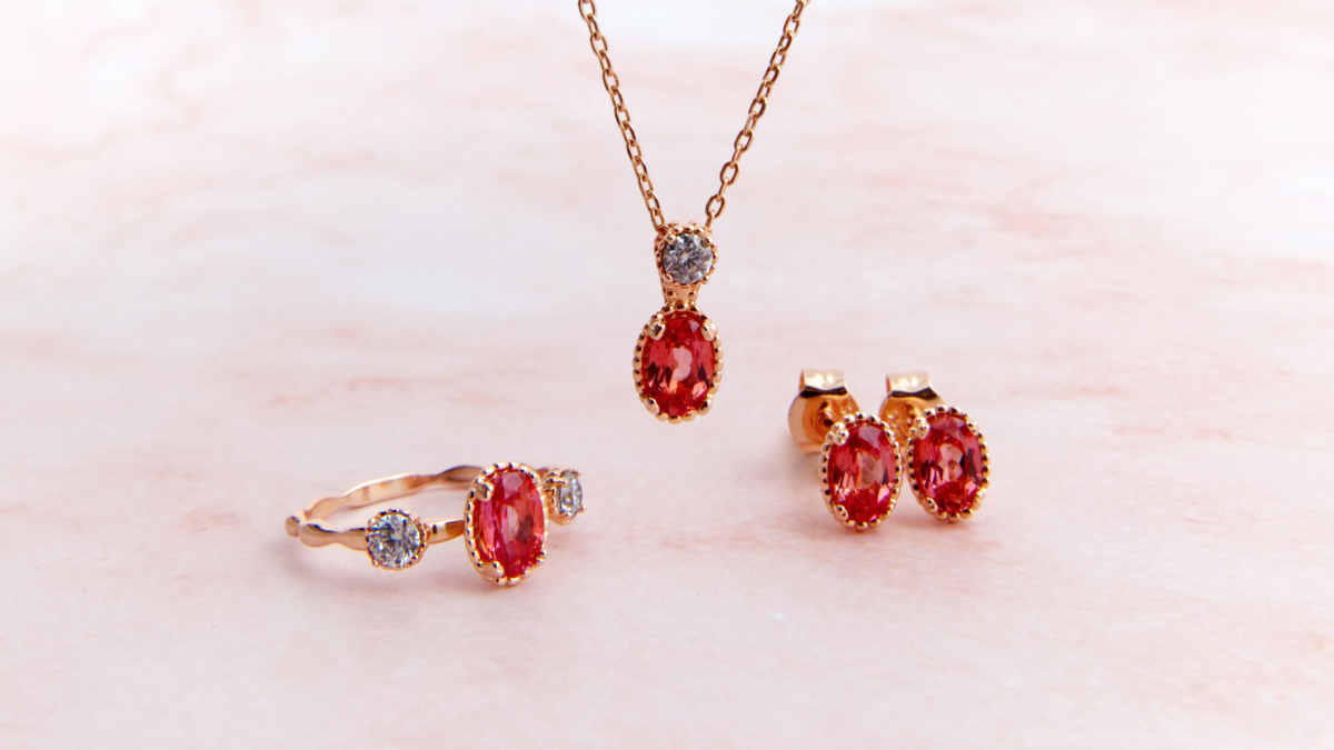 [한정수량] 석양 빛을 담고 있는 사파이어 "파파라차" 주얼리 세트