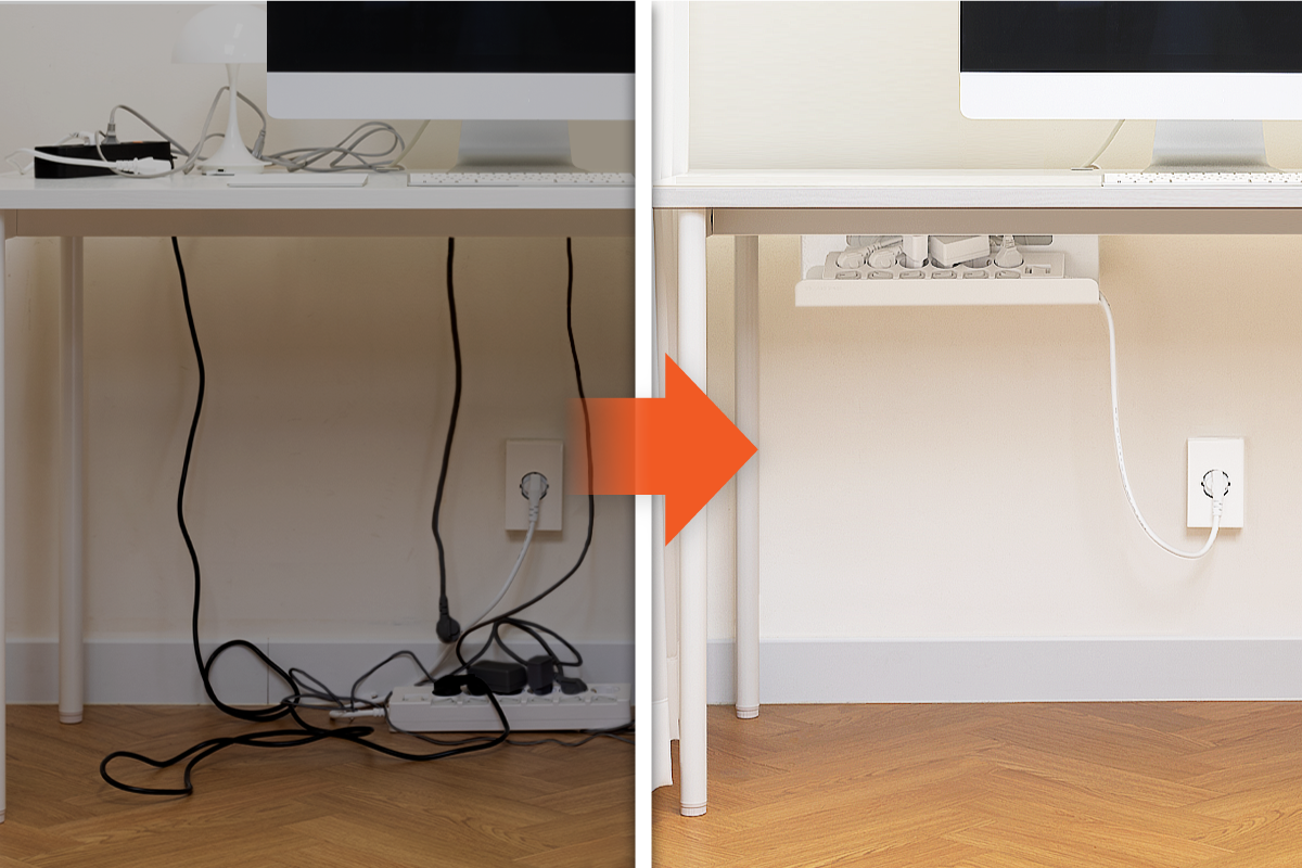 책상 밑 지저분한 선과 헤어질 결심! [선정리 멀티탭 거치대]