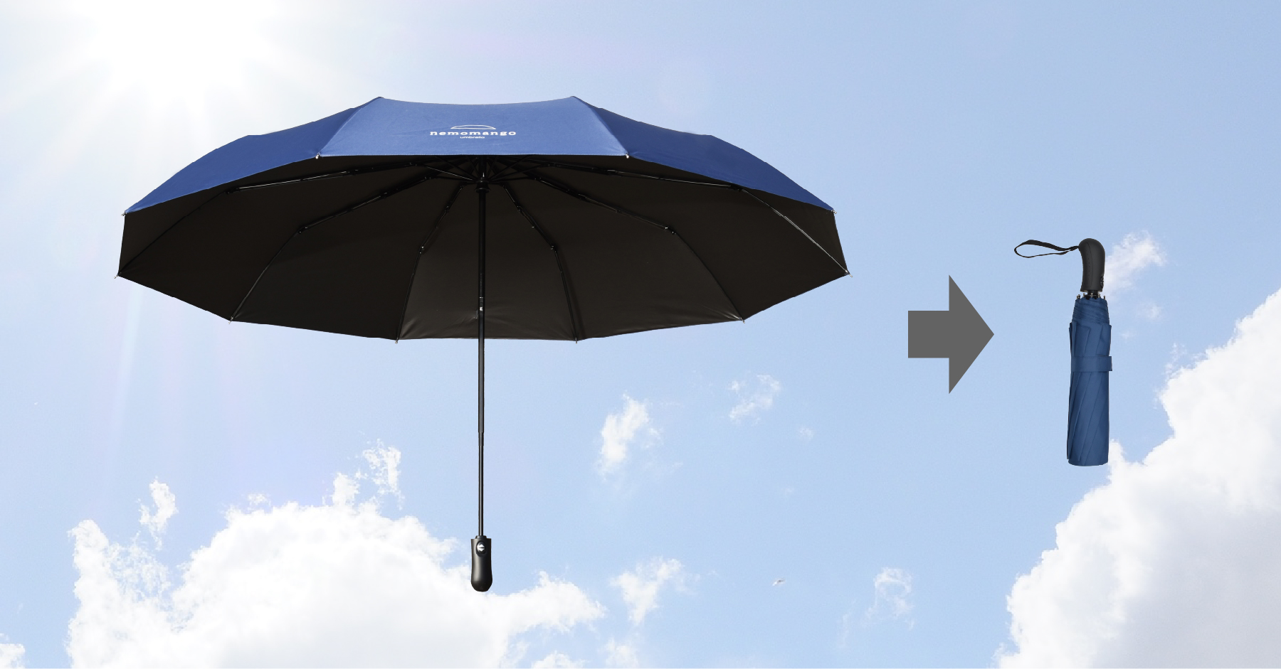 [升级版] 高尔夫伞都甘拜下风的超大伞，折叠后轻松装进背包