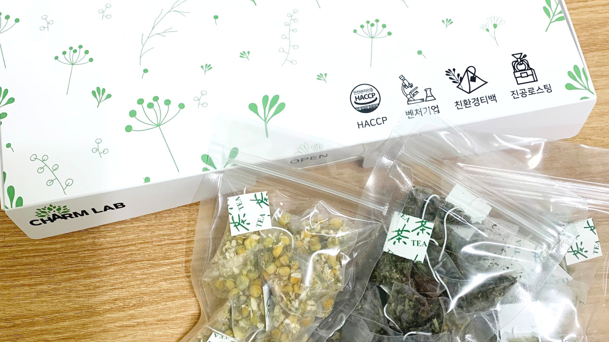 ChamLab Organic Herbal Tea Set of 3 roasted in a vacuum roaster biodegradable tea bags