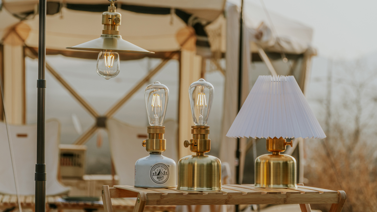 Classic gas lantern charm with added safety and convenience—Brass Luciole Lantern