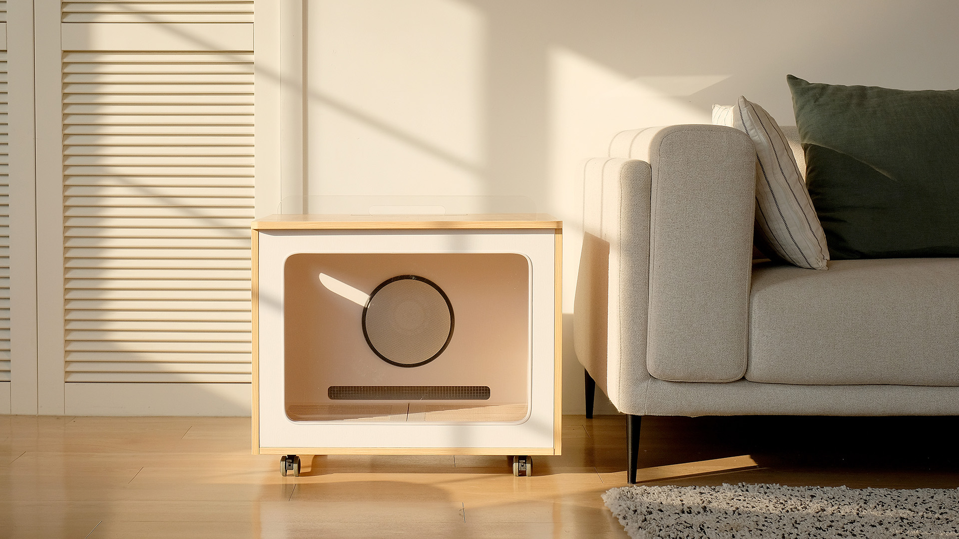 Emotional pet furniture designed for both you and your furry friend: the Pet Dry Room.