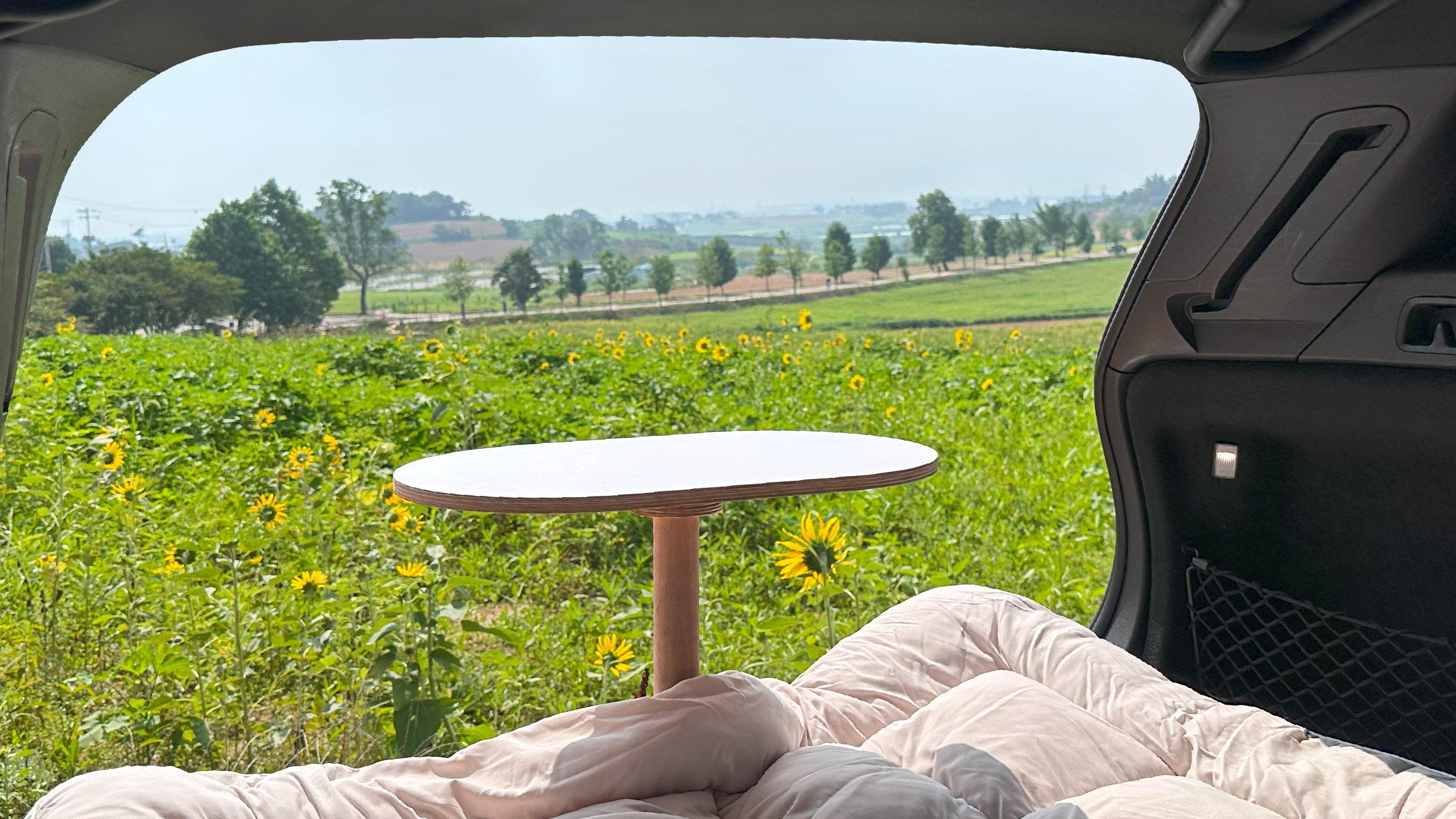 The Ultimate Romantic Car Camping Tailgate Table | Use Inside and Outside Your Car